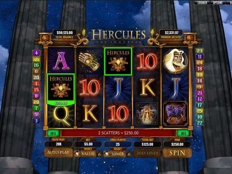 Play Hercules the Immortal Slot Main Screen Reels