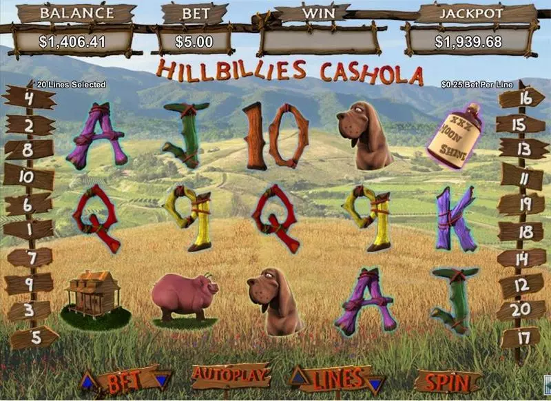 Play Hillbillies Cashhola Slot Main Screen Reels