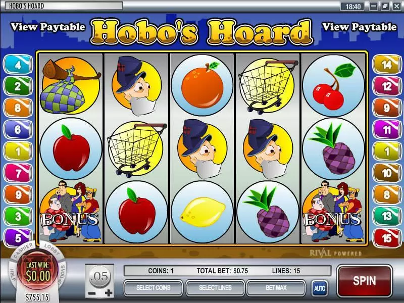 Play Hobo's Hoard Slot Main Screen Reels