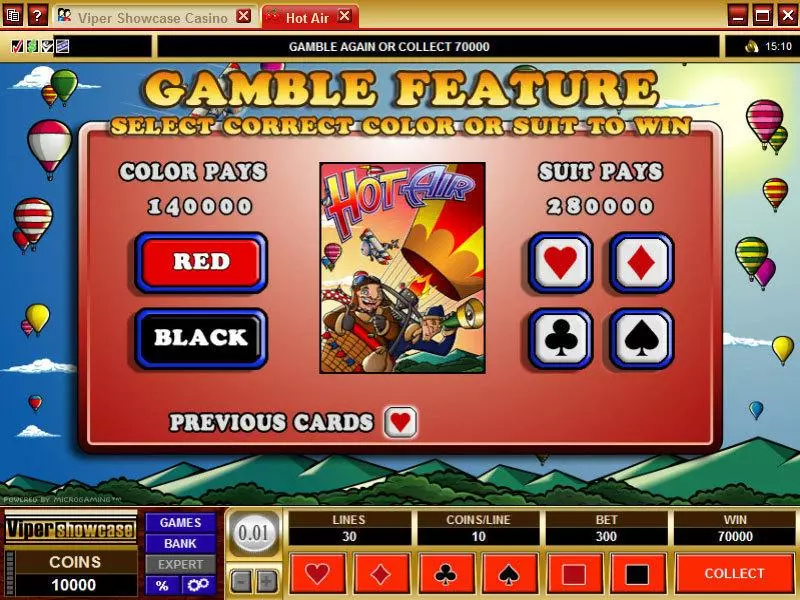 Play Hot Air Slot Gamble Screen