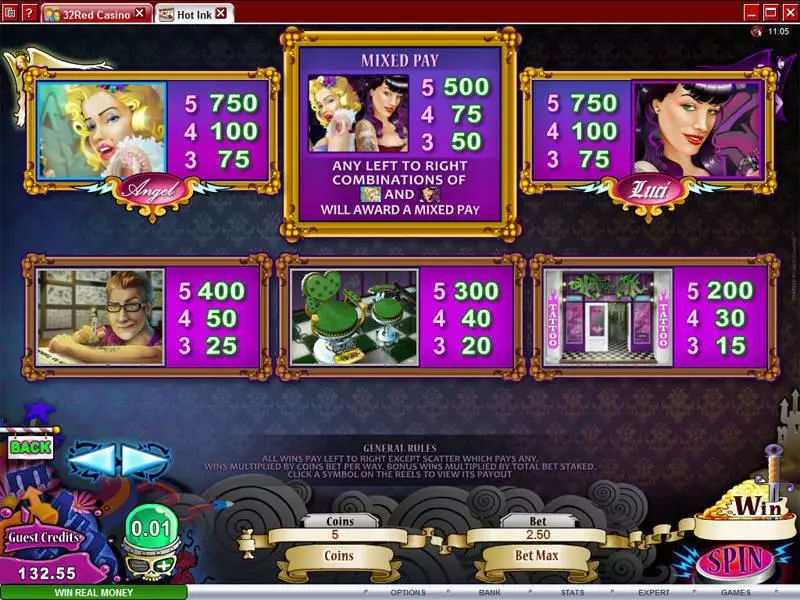 Play Hot Ink Slot Info and Rules