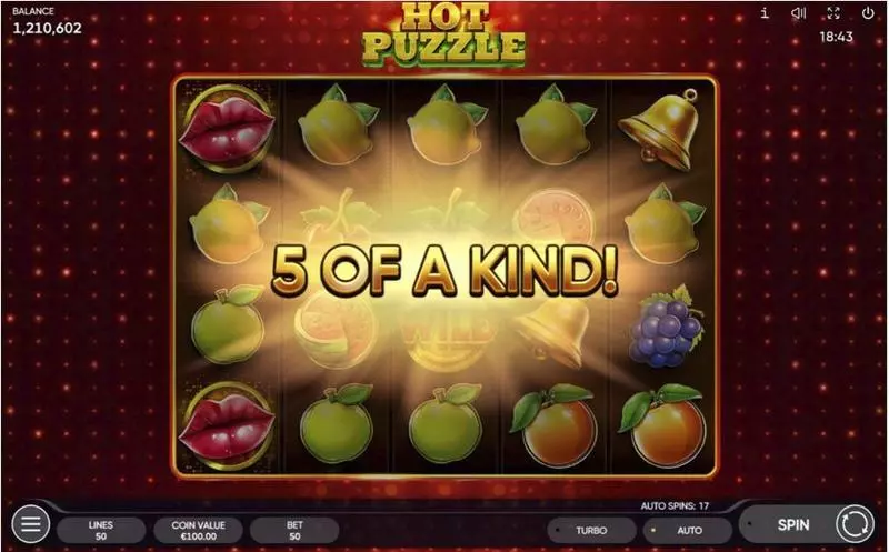 Play Hot Puzzle Slot Winning Screenshot