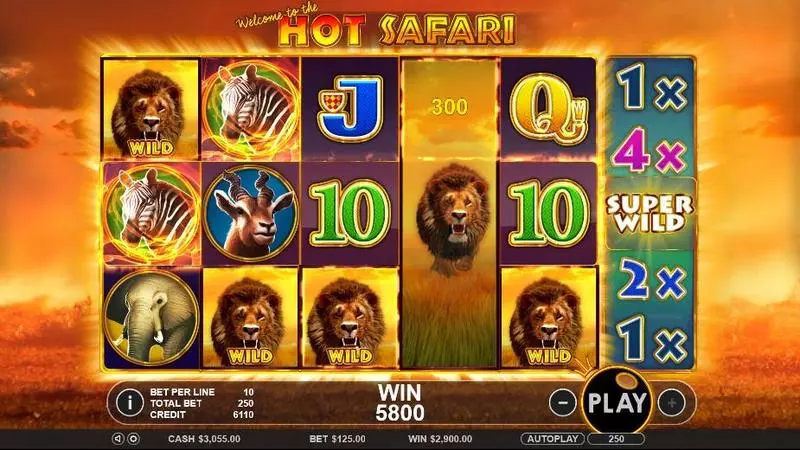 Play Hot Safari Slot Main Screen Reels