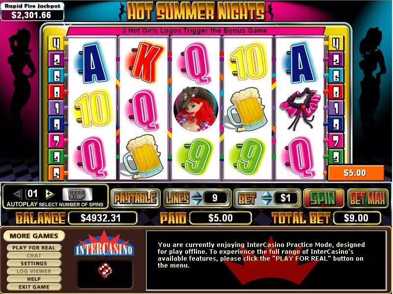 Play Hot Summer Nights Slot Main Screen Reels