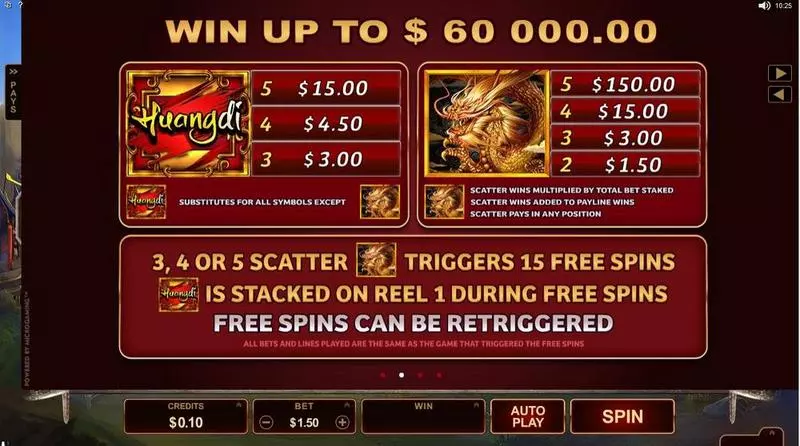 Play Huangdi - The Yellow Emperor Slot Info and Rules