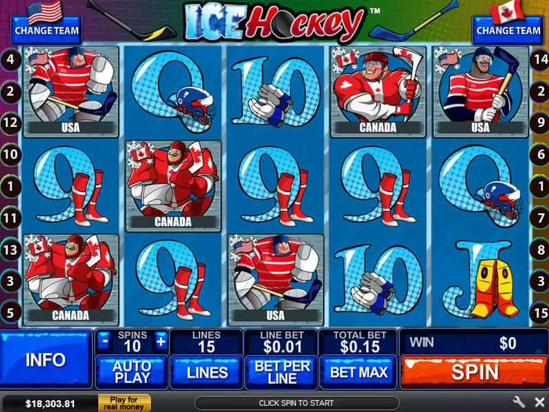 Play Ice Hockey Slot Main Screen Reels