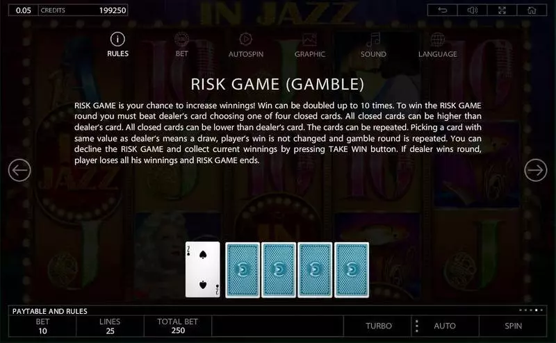 Play In Jazz Slot Info and Rules