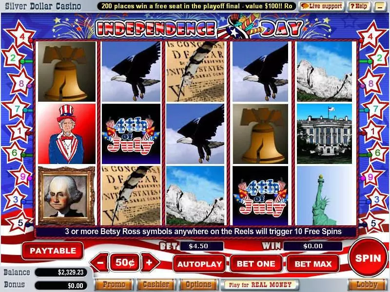 Play Independence Day Slot Main Screen Reels