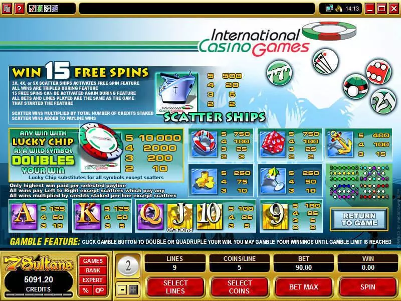 Play International Casino Games Slot Info and Rules