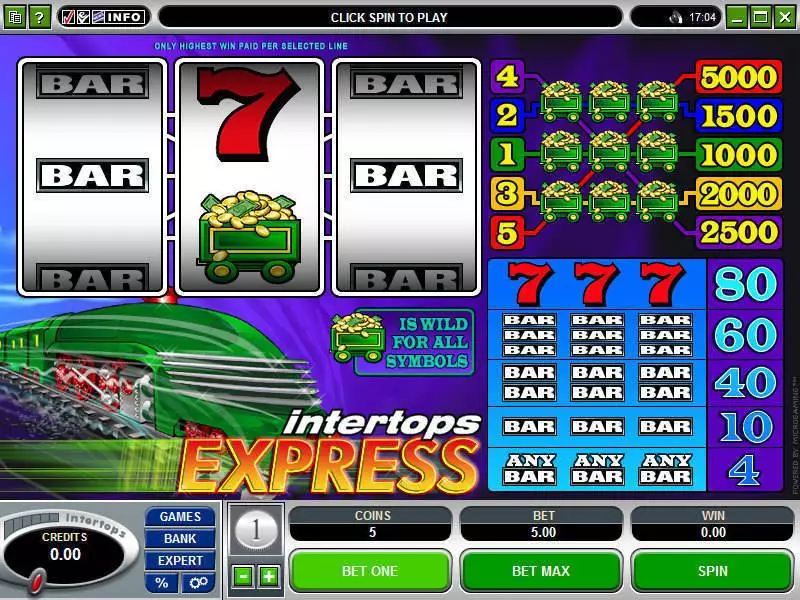 Play Intertops Express Slot Main Screen Reels