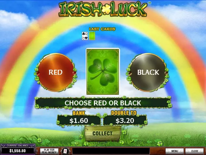 Play Irish Luck Slot Gamble Screen