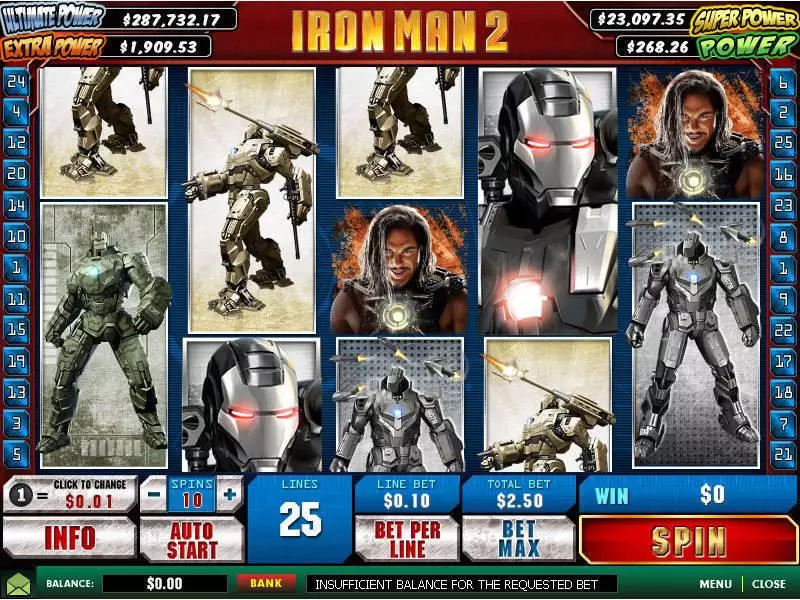 Play Iron Man 2 Slot Main Screen Reels