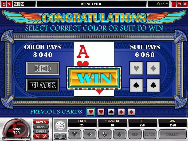 Play Isis Slot Gamble Screen