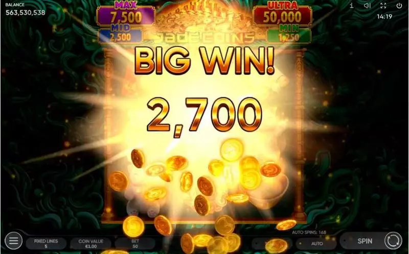 Play Jade Coins Slot Winning Screenshot