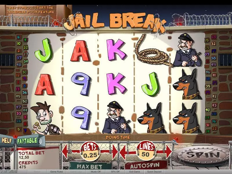 Play Jail Break Slot Main Screen Reels