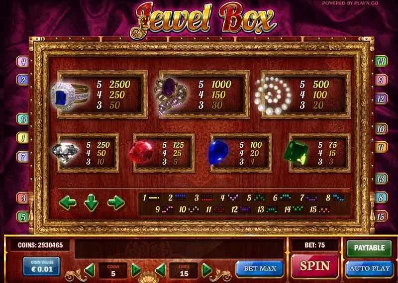 Play Jewel Box Slot Info and Rules