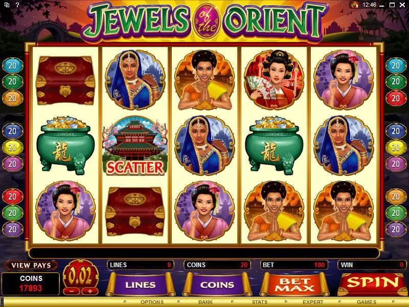 Play Jewels of the Orient Slot Main Screen Reels
