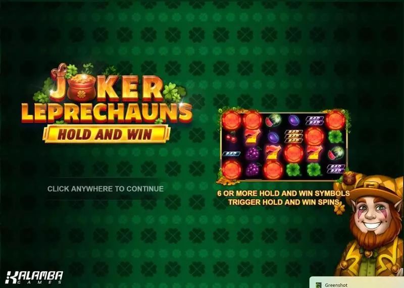 Play Joker Leprechauns Hold and Win Slot Introduction Screen