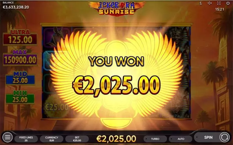 Play Joker Ra - Sunrise Slot Winning Screenshot
