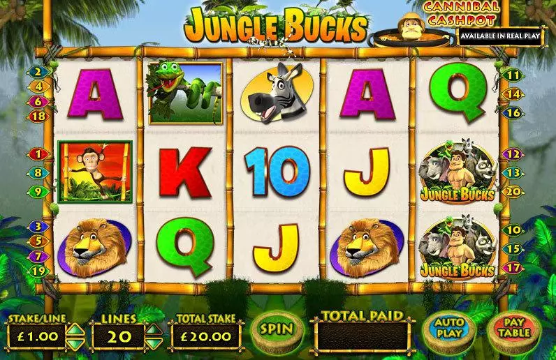 Play Jungle Bucks Slot Main Screen Reels