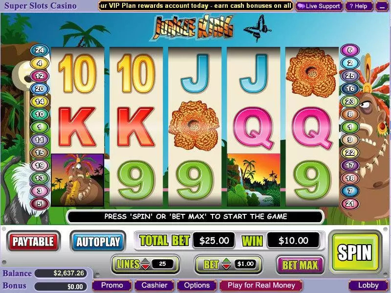 Play Jungle King Slot Main Screen Reels