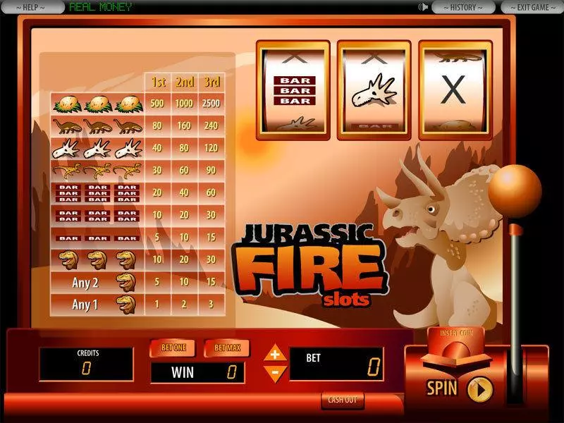 Play Jurassic Fire Slot Main Screen Reels
