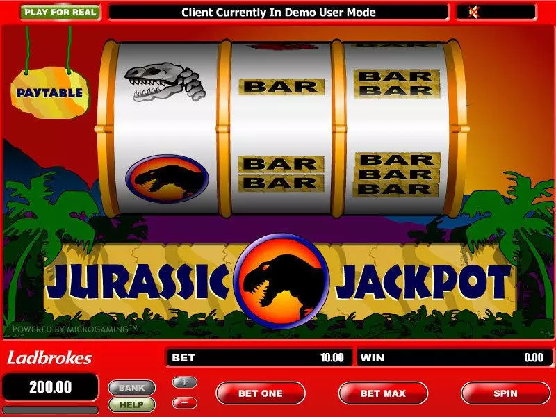 Play Jurassic Jackpot Big Reel Slot Main Screen Reels