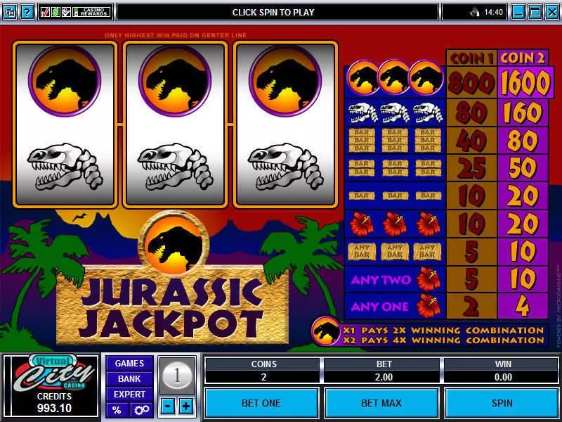 Play Jurassic Jackpot Slot Main Screen Reels