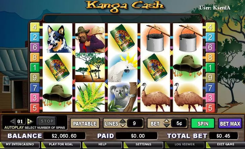 Play Kanga Cash Slot Main Screen Reels