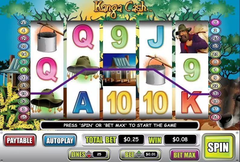 Play Kanga Cash Slot Main Screen Reels