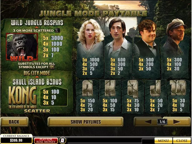 Play King Kong Slot Info and Rules