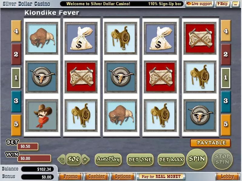 Play Klondike Fever Slot Main Screen Reels