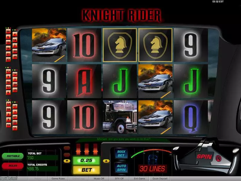 Play Knight Rider Slot Main Screen Reels