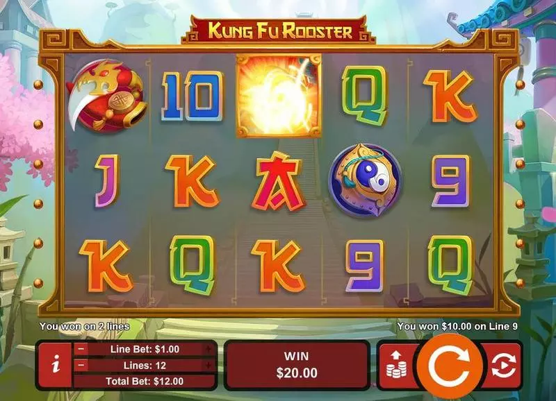 Play Kung Fu Rooster Slot Main Screen Reels