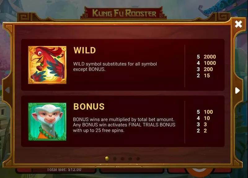 Play Kung Fu Rooster Slot Info and Rules