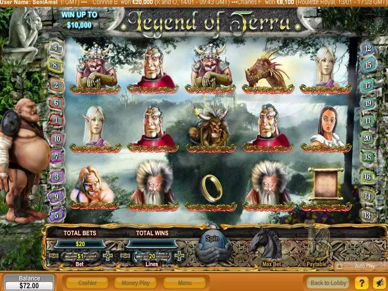 Play Legend of Terra Slot Main Screen Reels