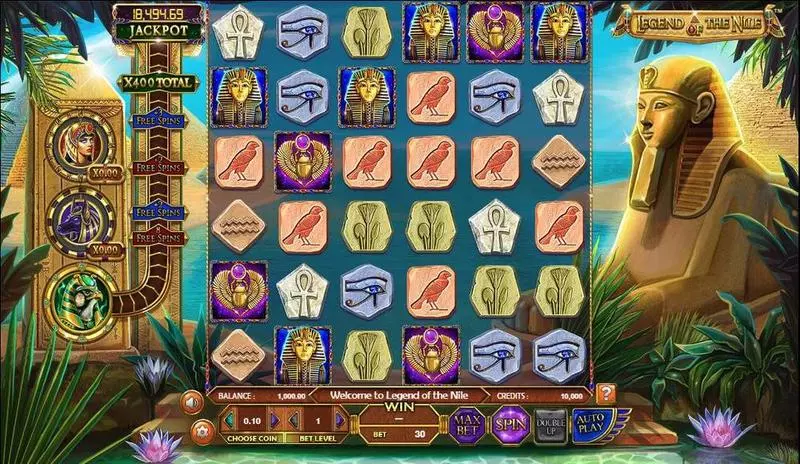 Play Legend of the Nile Slot Main Screen Reels