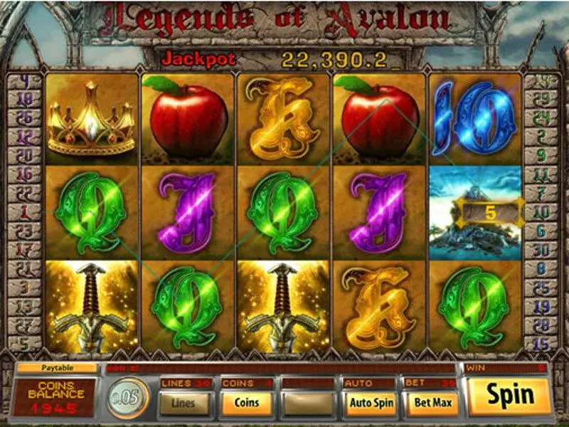 Play Legends of Avalon Slot Main Screen Reels