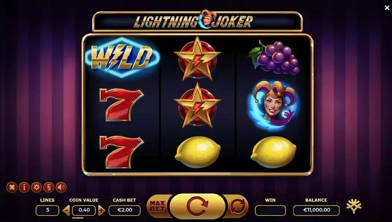 Play Lightning Joker Slot Main Screen Reels