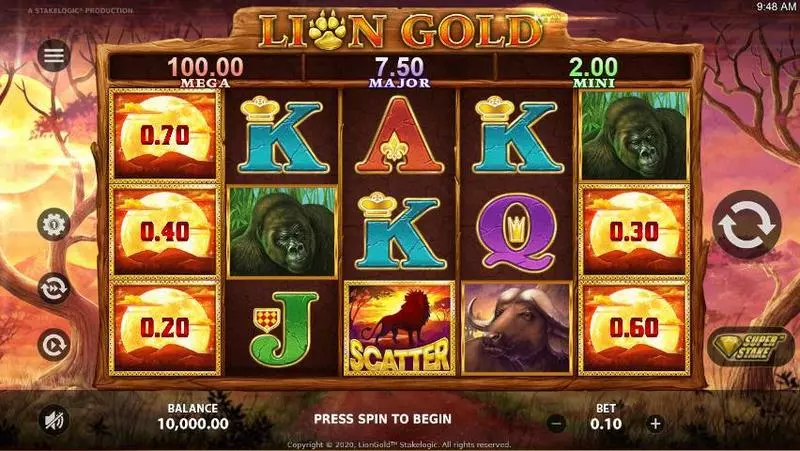 Play Lionn Gold Slot Main Screen Reels