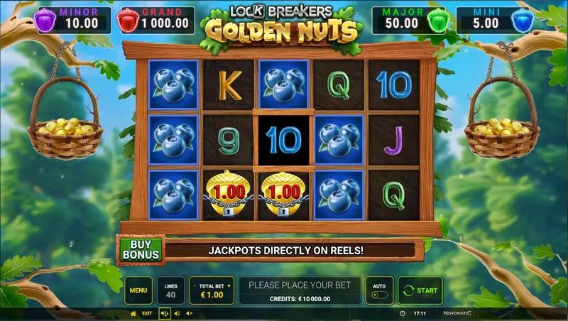 Play Lock Breakers – Golden Nuts Buy Bonus Slot Main Screen Reels