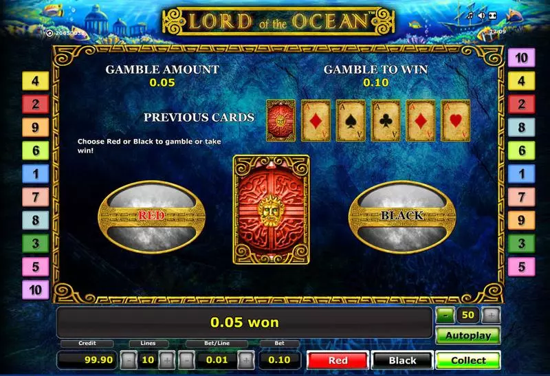 Play Lord of the Ocean Slot Gamble Screen