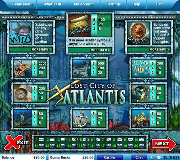 Play Lost City of Atlantis Slot Info and Rules