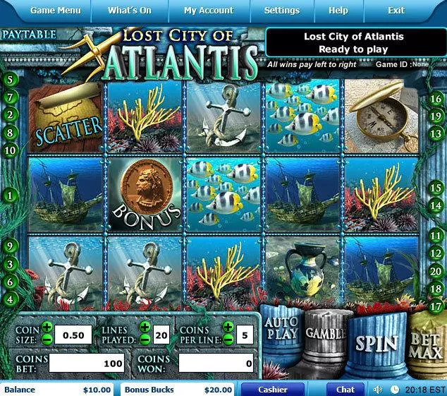 Play Lost City of Atlantis Slot Main Screen Reels
