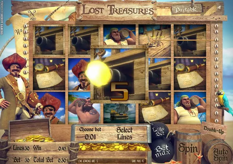Play Lost Treasures Slot Main Screen Reels