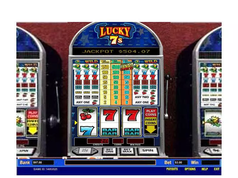 Play Lucky 7's 1 Line Slot Main Screen Reels
