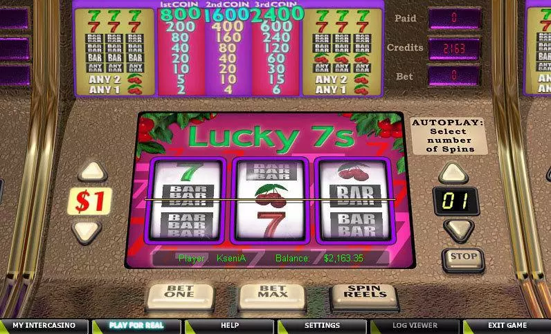 Play Lucky 7s Slot Main Screen Reels