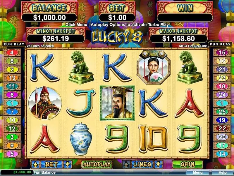 Play Lucky 8  Slot Main Screen Reels