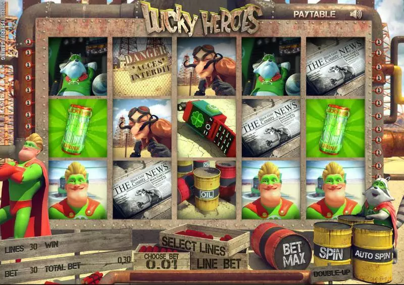 Play Lucky Heroes Slot Main Screen Reels