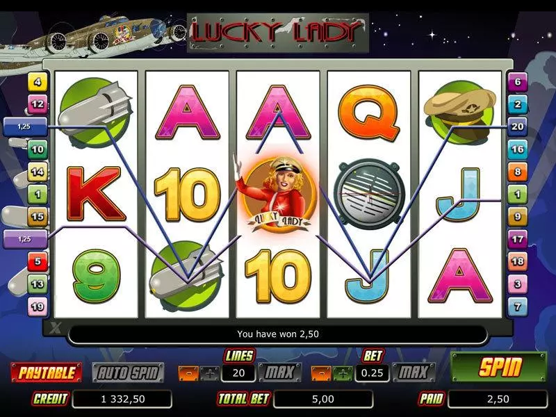 Play Lucky Lady Slot Main Screen Reels